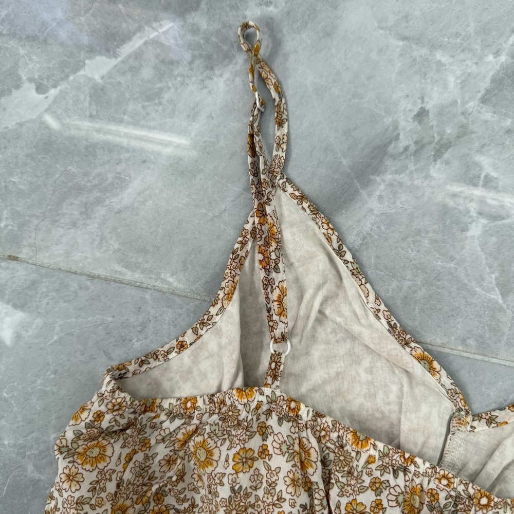 Women’s American Eagle AE Front Cut-Out Floral Spaghetti Strap Romper Size Large - Picture 11 of 16